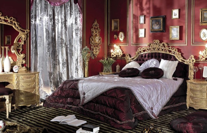 Bedroom In Italian Style Finished With Antique Gold Leaftop And Best Italian Classic Furniture 